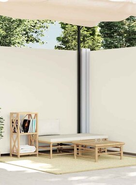VidaXL Tuinscherm uittrekbaar dubbel 170x600 cm crème