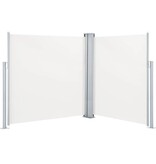 VidaXL Tuinscherm uittrekbaar dubbel 170x600 cm crème