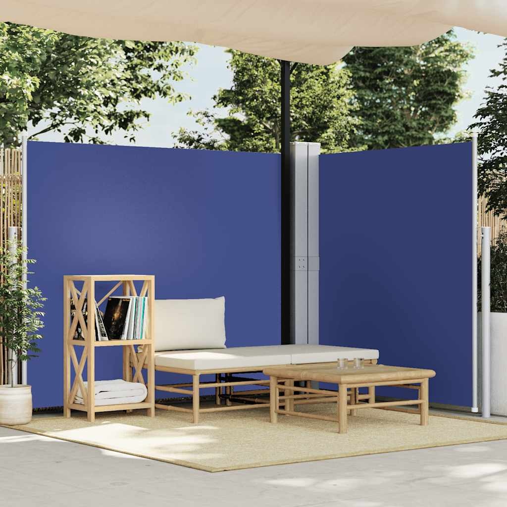 VidaXL Windscherm uittrekbaar 160x600 cm blauw
