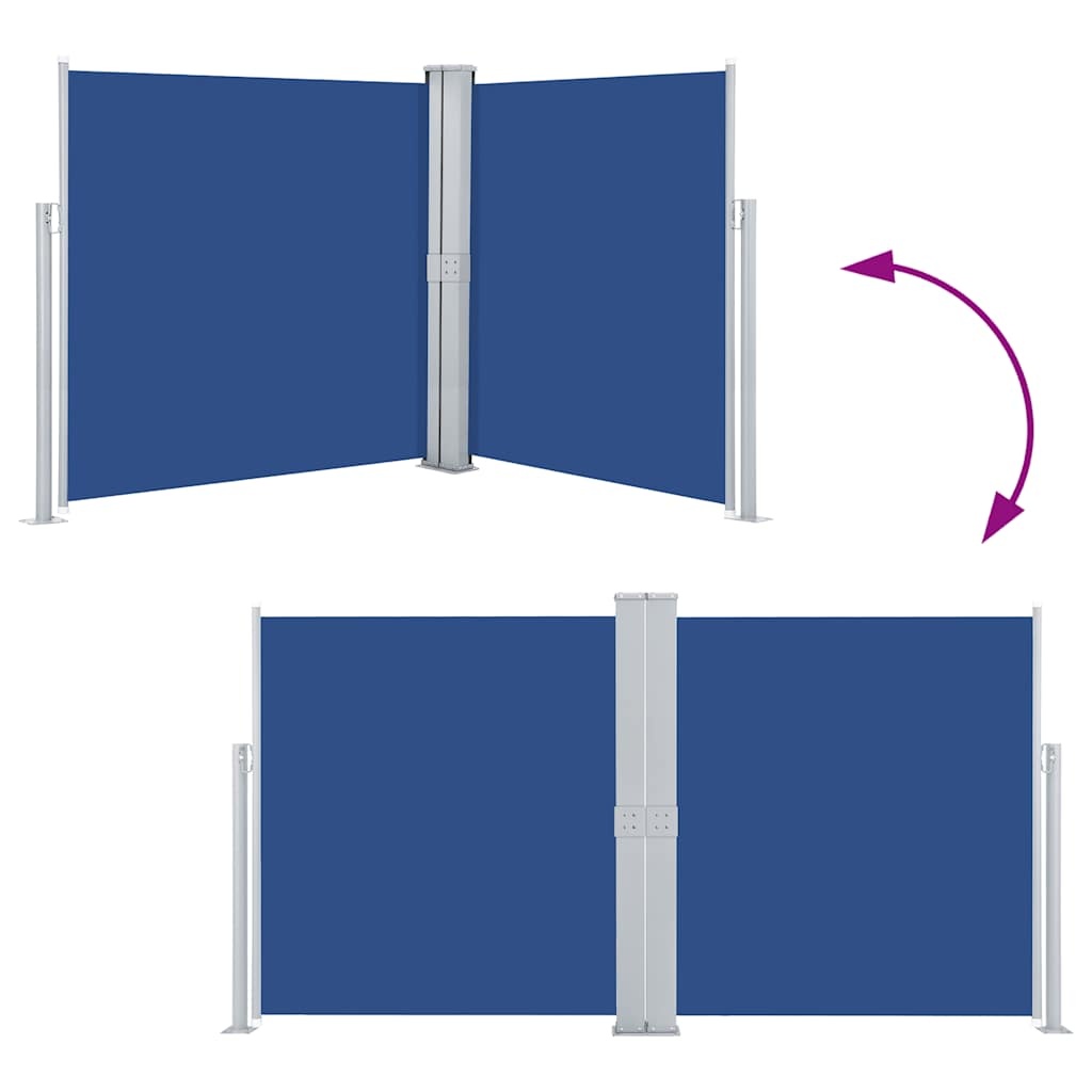 VidaXL Windscherm uittrekbaar 160x600 cm blauw