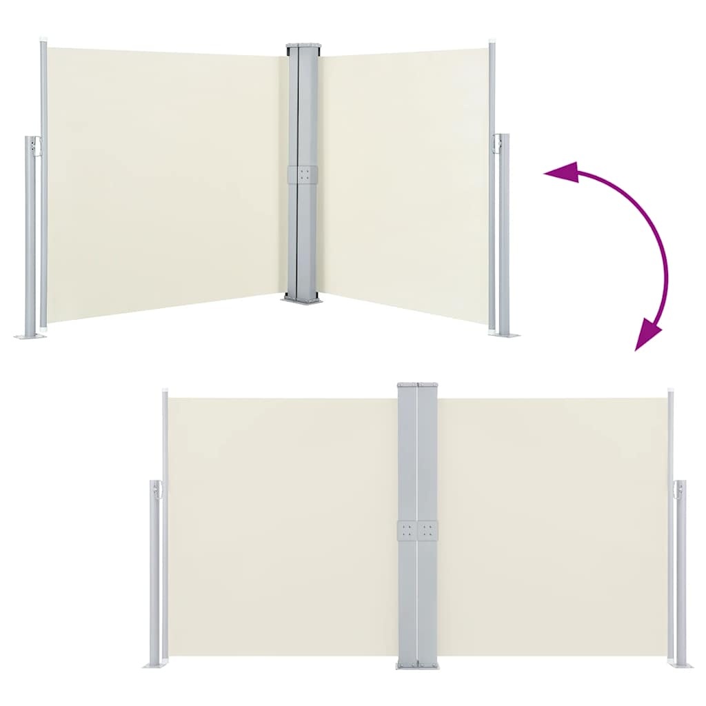 VidaXL Windscherm uittrekbaar 140x600 cm crème