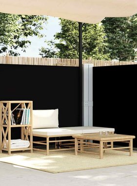 VidaXL Windscherm uittrekbaar 140x600 cm zwart