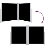 VidaXL Windscherm uittrekbaar 140x600 cm zwart