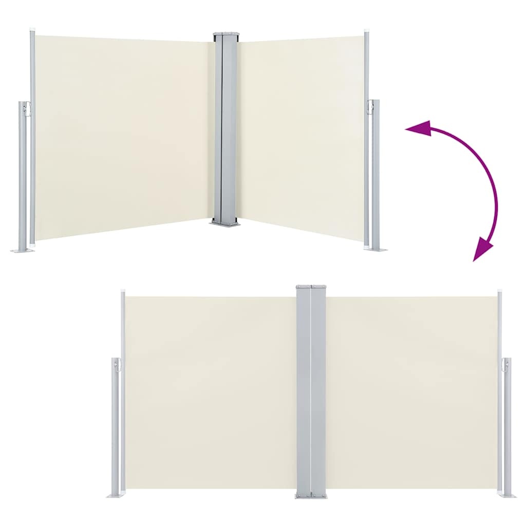 VidaXL Windscherm uittrekbaar 120x600 cm crème