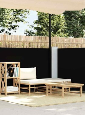 VidaXL Windscherm uittrekbaar 120x600 cm zwart