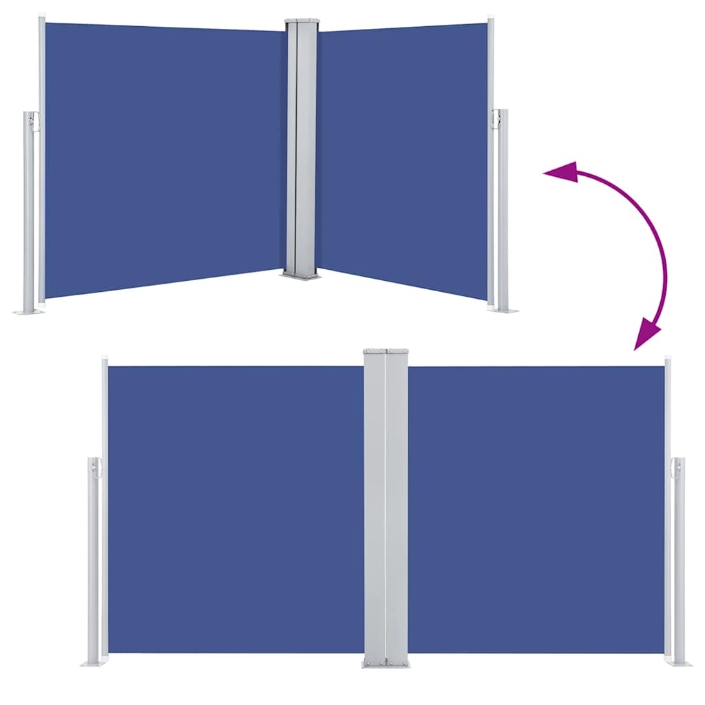 VidaXL Windscherm uittrekbaar 100x600 cm blauw