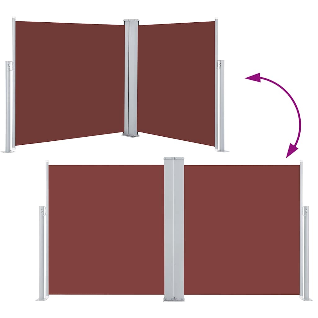 VidaXL Windscherm uittrekbaar 100x600 cm bruin