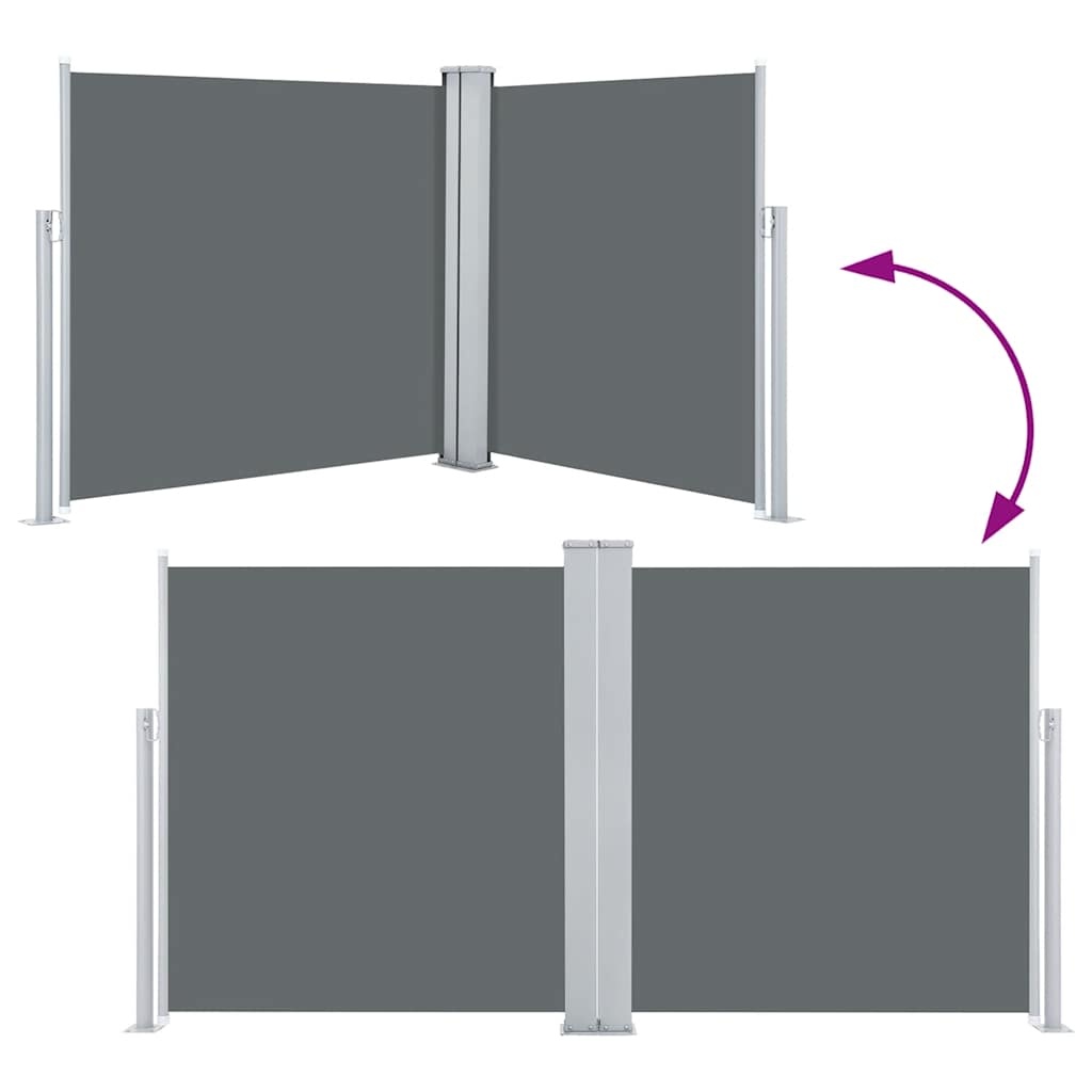 VidaXL Windscherm uittrekbaar 100x600 cm antraciet