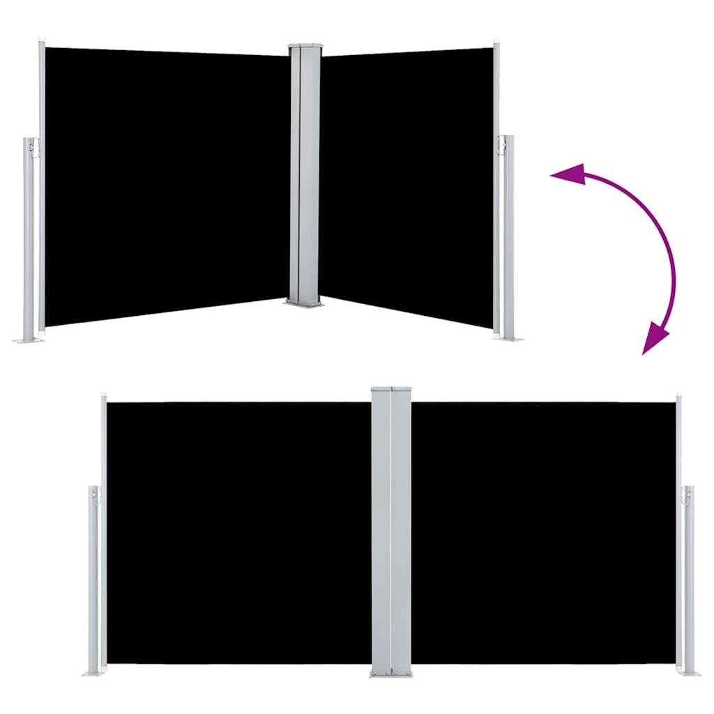 VidaXL Windscherm uittrekbaar 100x600 cm zwart