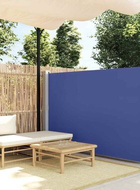 VidaXL Tuinscherm uittrekbaar 140x500 cm blauw