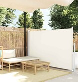 VidaXL Tuinscherm uittrekbaar 140x500 cm crème