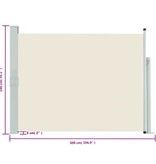 VidaXL Tuinscherm uittrekbaar 140x500 cm crème