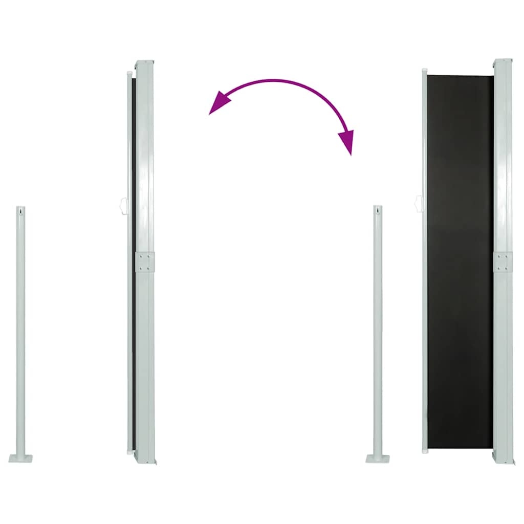 VidaXL Tuinscherm uittrekbaar 140x500 cm zwart