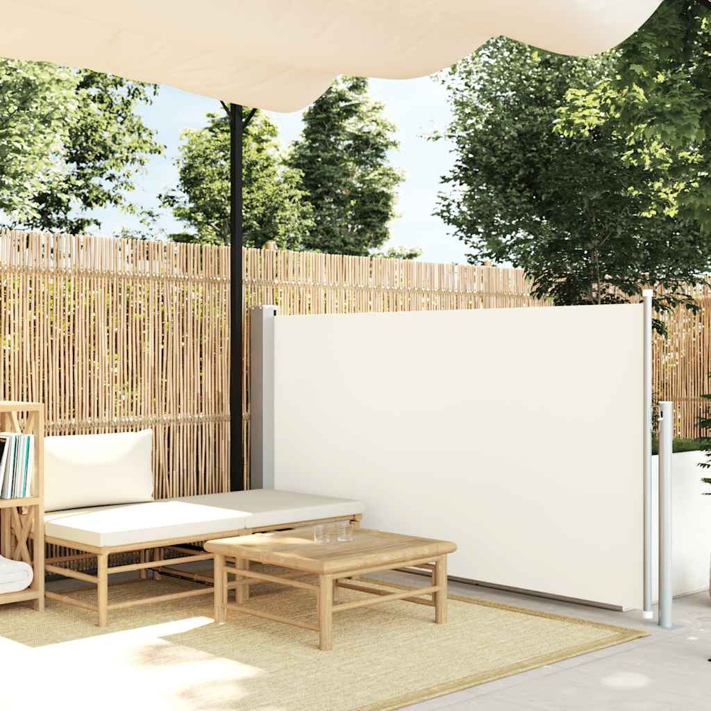 VidaXL Tuinscherm uittrekbaar 120x500 cm crème