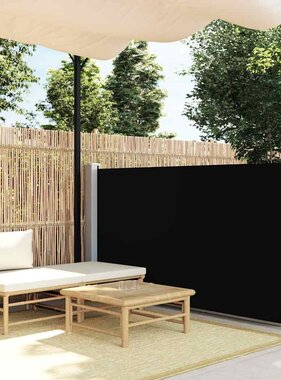 VidaXL Tuinscherm uittrekbaar 120x500 cm zwart