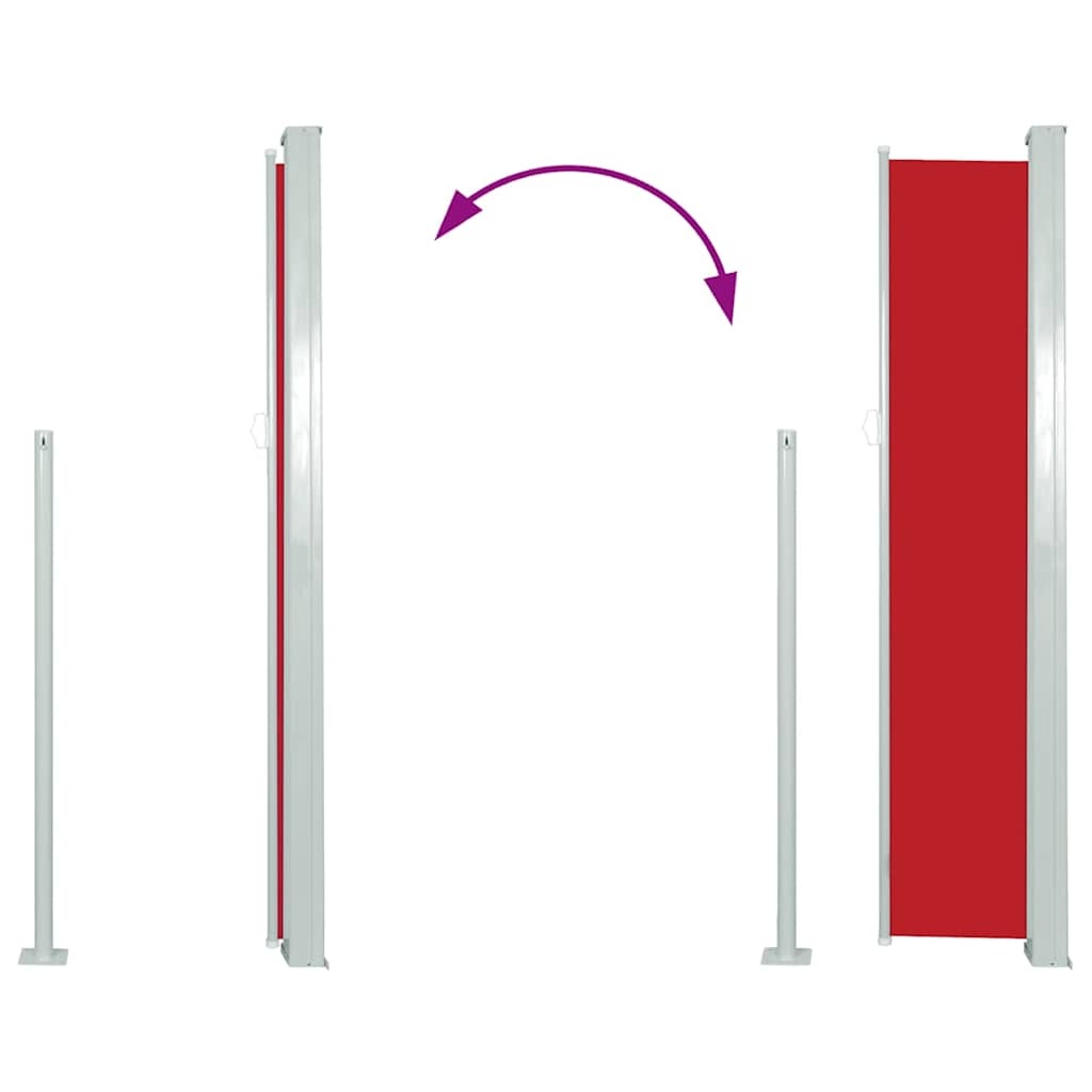 VidaXL Tuinscherm uittrekbaar 100x500 cm rood
