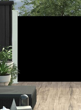 VidaXL Tuinscherm uittrekbaar 100x300 cm zwart