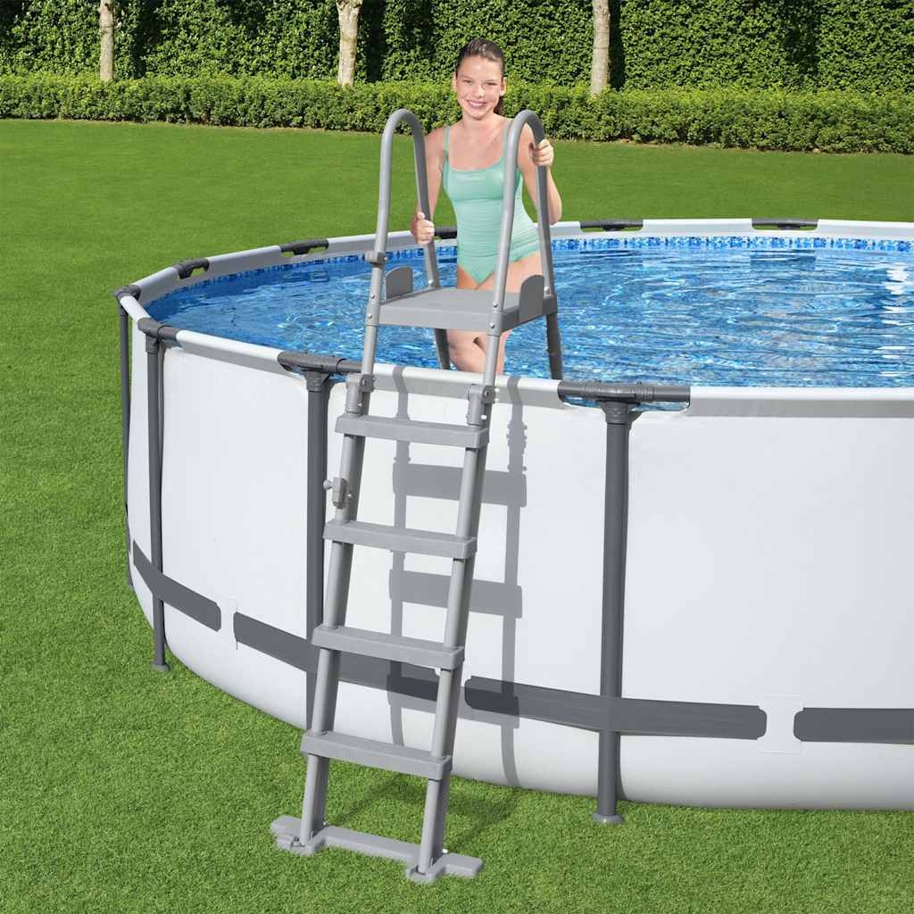 VidaXL Zwembadladder Flowclear met 4 treden 132 cm