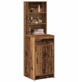 VidaXL Highboard met lade Oud hout 40 x 40,5 x 135 cm Bewerkt hout