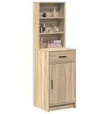 VidaXL Highboard met lade Sonoma eiken 40 x 40,5 x 135 cm Bewerkt hout