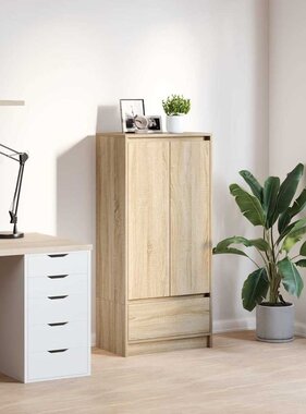 VidaXL Kast met lade 55,5x34x119,5 cm spaanplaat sonoma eikenkleurig