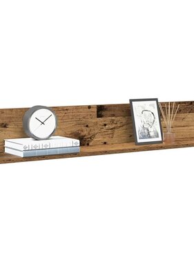 VidaXL Wandschappen 2 st 100x16,5x16,5 cm bewerkt hout oud houtkleurig