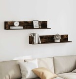 VidaXL Wandschappen 2 st 100x16,5x16,5 cm bewerkt hout gerookt eiken