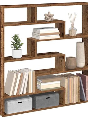 VidaXL Wandschap kubus 7 vakken bewerkt hout oud houtkleurig