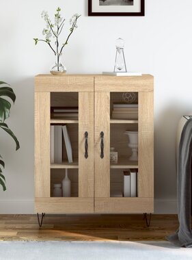 VidaXL Dressoir 69,5x34x90 cm bewerkt hout sonoma eikenkleurig