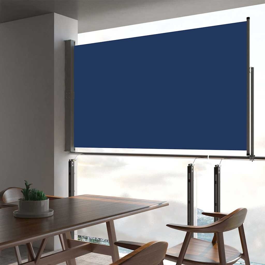 VidaXL Tuinscherm uittrekbaar 140x300 cm blauw