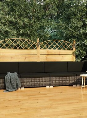 VidaXL 4-delige Loungeset met kussens poly rattan grijs