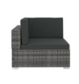 VidaXL 4-delige Loungeset met kussens poly rattan grijs