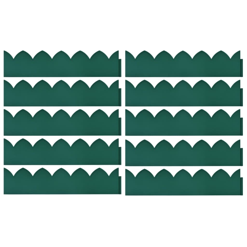 VidaXL Gazonranden 10 st 65x15 cm PP groen