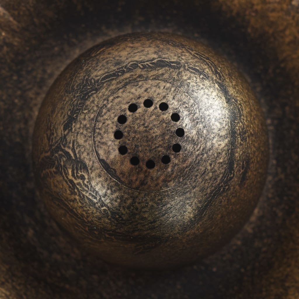 VidaXL Vogelbadje met fontein 50x91 cm kunststof bronskleurig