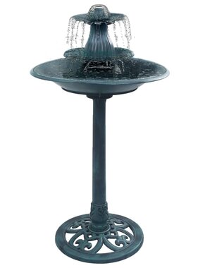 VidaXL Vogelbadje met fontein 50x91 cm kunststof groen