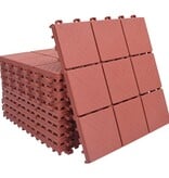 VidaXL Terrastegels 10 st 30,5x30,5 cm kunststof rood