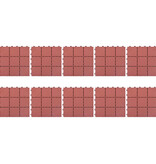 VidaXL Terrastegels 10 st 30,5x30,5 cm kunststof rood