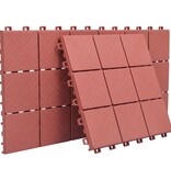 VidaXL Terrastegels 10 st 30,5x30,5 cm kunststof rood