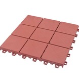 VidaXL Terrastegels 10 st 30,5x30,5 cm kunststof rood