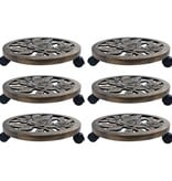 VidaXL Plantentrolleys 6 st 38 cm kunststof bronskleurig