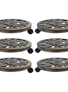 VidaXL Plantentrolleys 6 st 38 cm kunststof bronskleurig