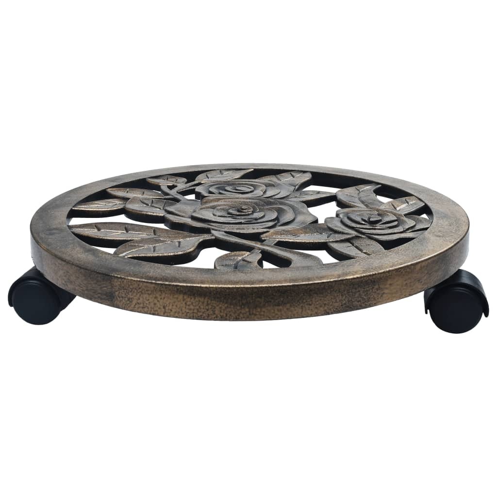 VidaXL Plantentrolleys 6 st 38 cm kunststof bronskleurig