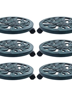 VidaXL Plantentrolleys 6 st 38 cm kunststof groen