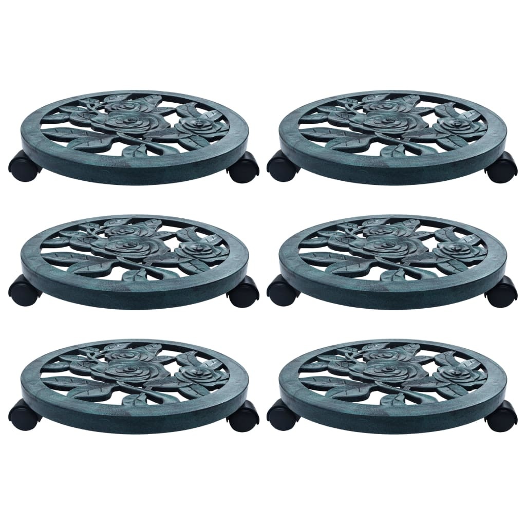 VidaXL Plantentrolleys 6 st 38 cm kunststof groen