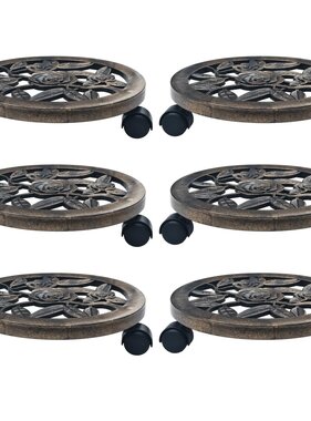 VidaXL Plantentrolleys 6 st 30 cm kunststof bronskleurig