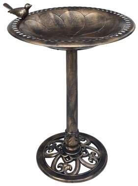 VidaXL Vogelbad kunststof bronskleurig