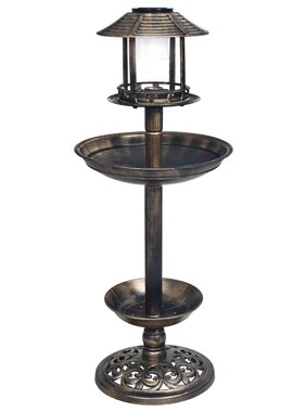 VidaXL Vogelbadje met solar LED-verlichting kunststof