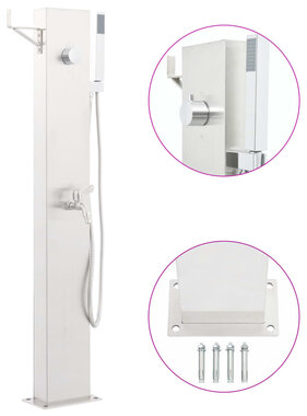 VidaXL Tuindouchekraan 110 cm roestvrij staal