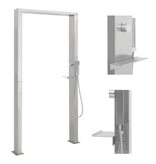 VidaXL Buitendouche met dubbele jets roestvrij staal