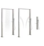 VidaXL Buitendouche met dubbele jets roestvrij staal